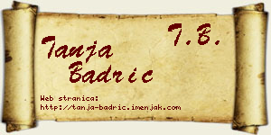 Tanja Badrić vizit kartica